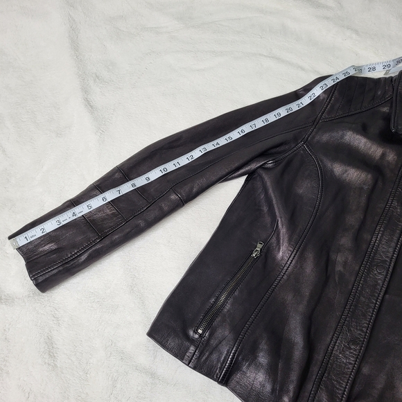 Women's Black Lamb Leather Jacket. Size Medium. Carbon2Cobalt - Picture 15 of 16